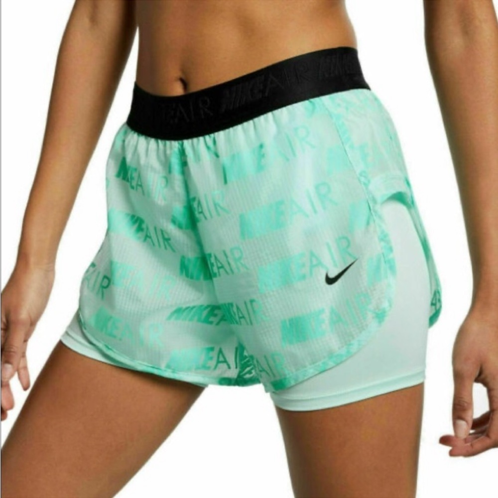 Nike Air Light Green Running Compressive Shorts Size Small